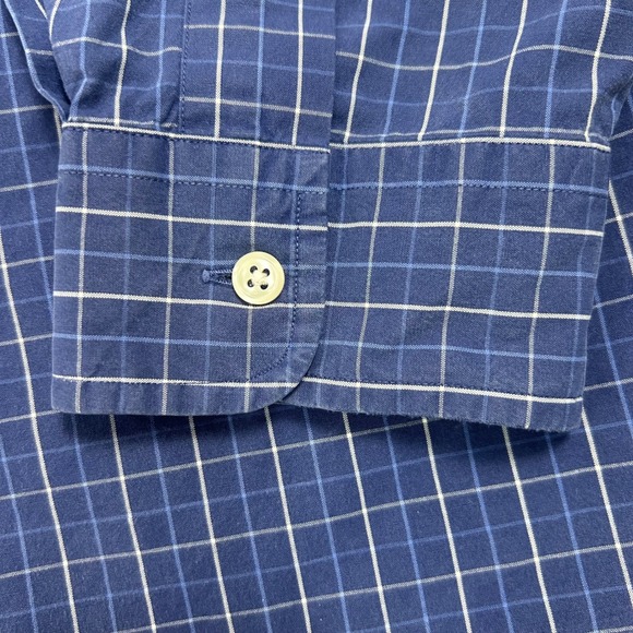 VTG Ralph Lauren Blake Button-Up Mens XL Blue Pony Cotton Windowpane Long Sleeve - Picture 14 of 16